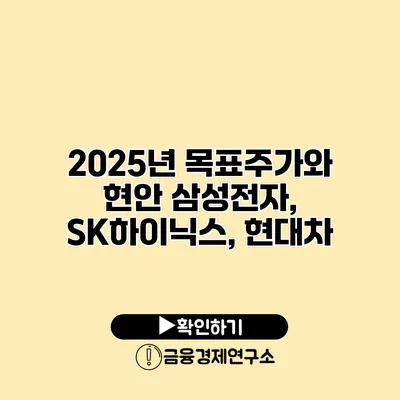 2025년 목표주가와 현안 삼성전자, SK하이닉스, 현대차