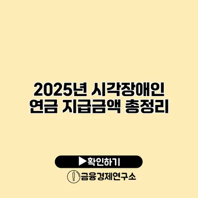 2025년 시각장애인 연금 지급금액 총정리