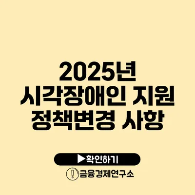 2025년 시각장애인 지원 정책변경 사항