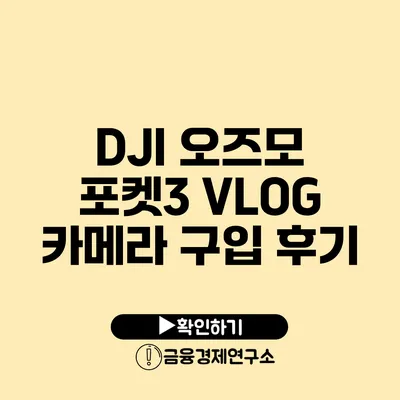 DJI 오즈모 포켓3 VLOG 카메라 구입 후기