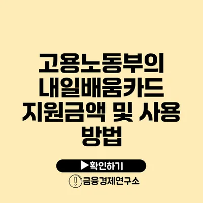 고용노동부의 내일배움카드 지원금액 및 사용 방법