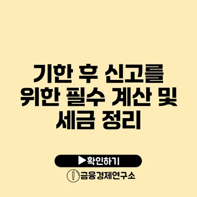 기한 후 신고를 위한 필수 계산 및 세금 정리