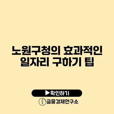 노원구청의 효과적인 일자리 구하기 팁