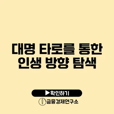 대명 타로를 통한 인생 방향 탐색