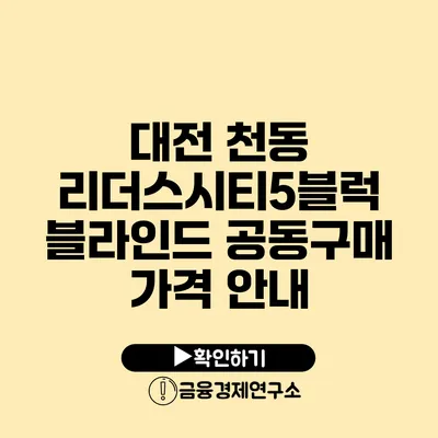 대전 천동 리더스시티5블럭 블라인드 공동구매 가격 안내