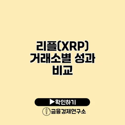 리플(XRP) 거래소별 성과 비교