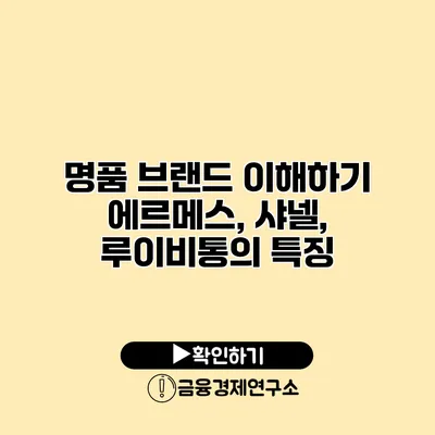 명품 브랜드 이해하기 에르메스, 샤넬, 루이비통의 특징