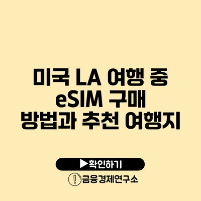 미국 LA 여행 중 eSIM 구매 방법과 추천 여행지