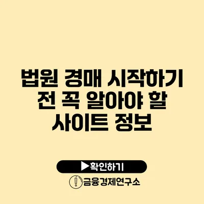 법원 경매 시작하기 전 꼭 알아야 할 사이트 정보