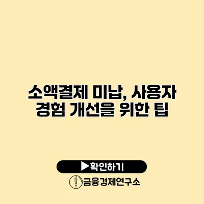 소액결제 미납, 사용자 경험 개선을 위한 팁