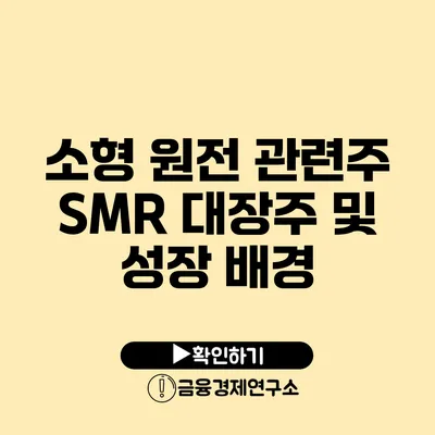 소형 원전 관련주 SMR 대장주 및 성장 배경