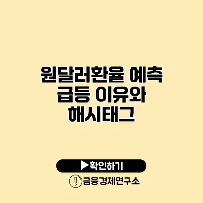 원달러환율 예측 급등 이유와 해시태그