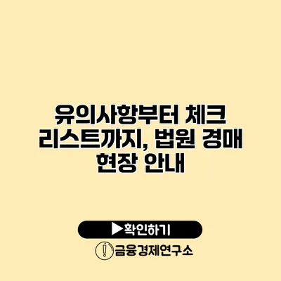 유의사항부터 체크 리스트까지, 법원 경매 현장 안내