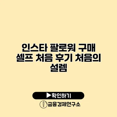 인스타 팔로워 구매 셀프 처음 후기 처음의 설렘