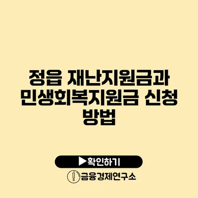 정읍 재난지원금과 민생회복지원금 신청 방법