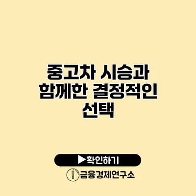 중고차 시승과 함께한 결정적인 선택