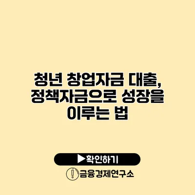 청년 창업자금 대출, 정책자금으로 성장을 이루는 법