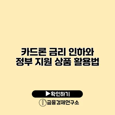 카드론 금리 인하와 정부 지원 상품 활용법