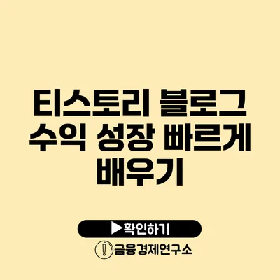 티스토리 블로그 수익 성장 빠르게 배우기