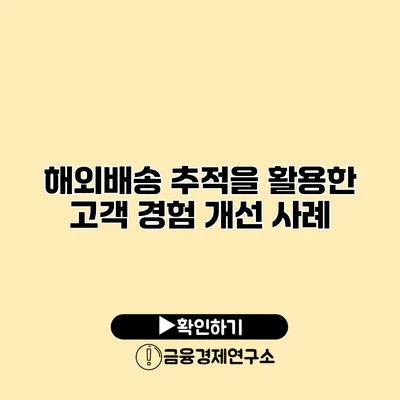 해외배송 추적을 활용한 고객 경험 개선 사례