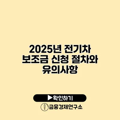 2025년 전기차 보조금 신청 절차와 유의사항