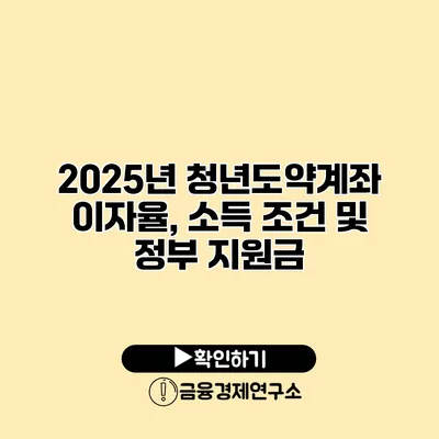 2025년 청년도약계좌 이자율, 소득 조건 및 정부 지원금