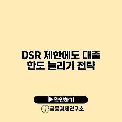 DSR 제한에도 대출 한도 늘리기 전략