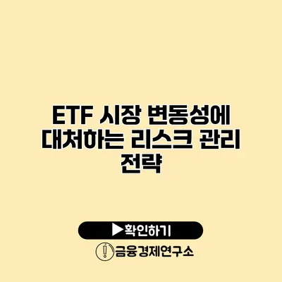 ETF 시장 변동성에 대처하는 리스크 관리 전략
