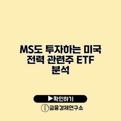 MS도 투자하는 미국 전력 관련주 ETF 분석