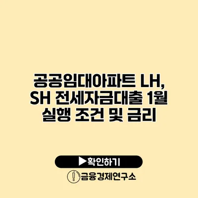 공공임대아파트 LH, SH 전세자금대출 1월 실행 조건 및 금리