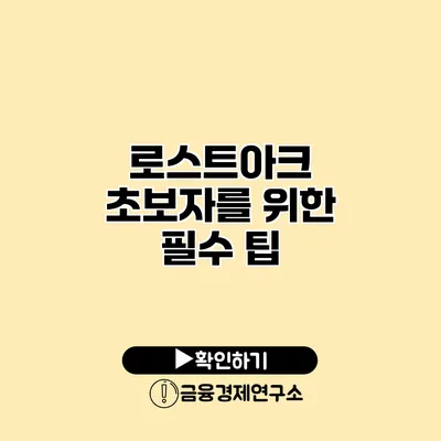 로스트아크 초보자를 위한 필수 팁