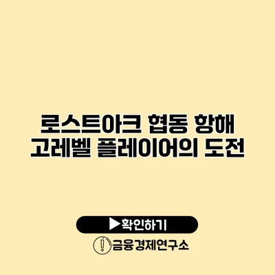 로스트아크 협동 항해 고레벨 플레이어의 도전