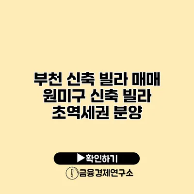 부천 신축 빌라 매매 원미구 신축 빌라 초역세권 분양