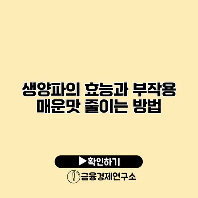 생양파의 효능과 부작용 매운맛 줄이는 방법