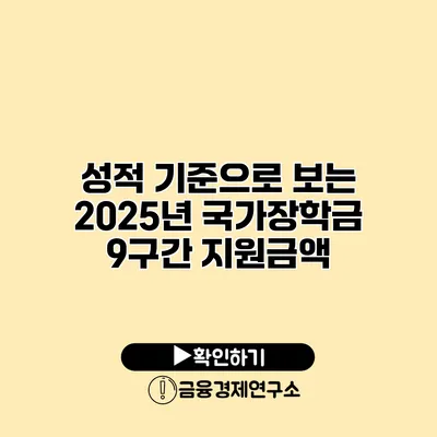 성적 기준으로 보는 2025년 국가장학금 9구간 지원금액