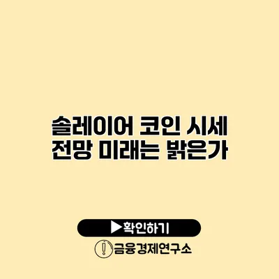 솔레이어 코인 시세 전망 미래는 밝은가?