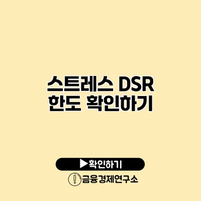 스트레스 DSR 한도 확인하기