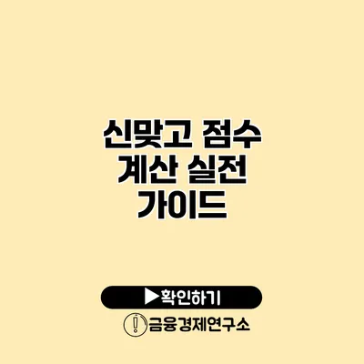 신맞고 점수 계산 실전 가이드