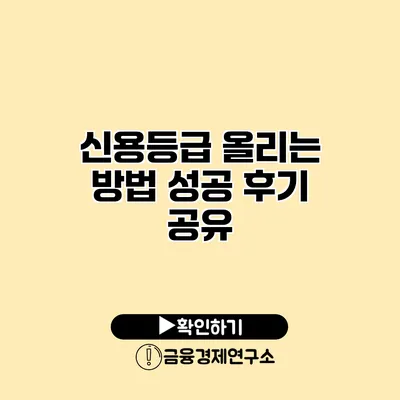 신용등급 올리는 방법 성공 후기 공유