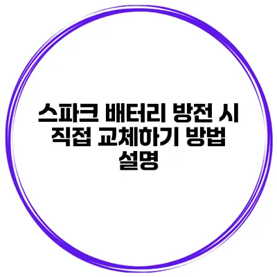 스파크 배터리 방전 시 직접 교체하기 방법 설명