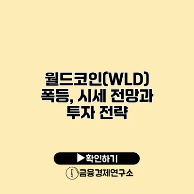 월드코인(WLD) 폭등, 시세 전망과 투자 전략