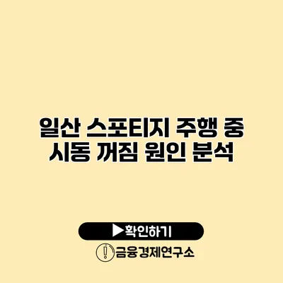 일산 스포티지 주행 중 시동 꺼짐 원인 분석