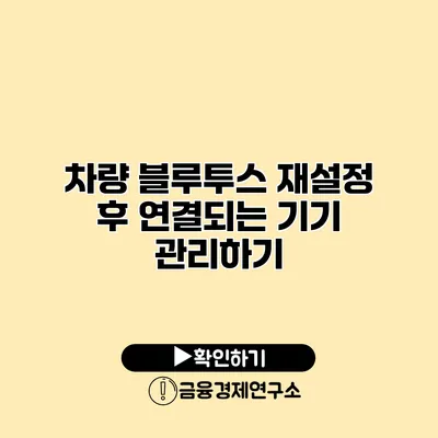 차량 블루투스 재설정 후 연결되는 기기 관리하기