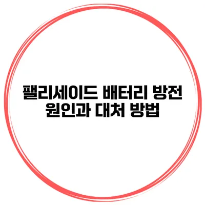 팰리세이드 배터리 방전 원인과 대처 방법